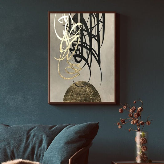 Golden Modern Calligraphy Canvas