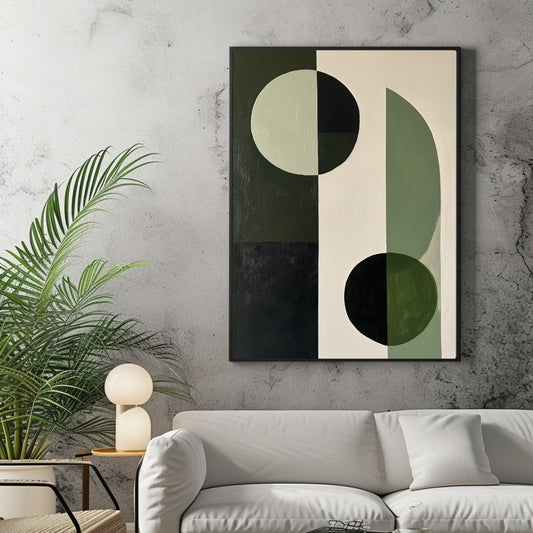 Emerald Orbit Canvas Painting
