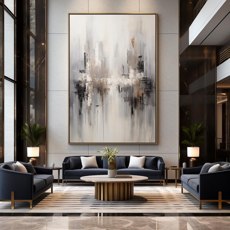 Elegant Monochrome Canvas Painting