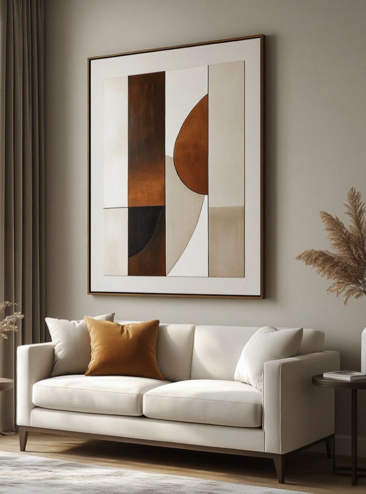 Sepia Arcs Canvas Painting