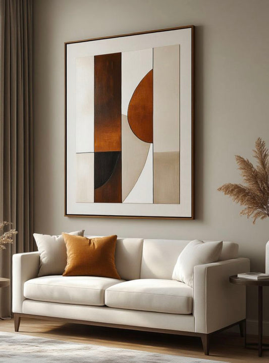 Sepia Arcs Canvas Painting