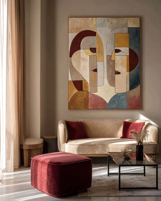 Abstract Visage Canvas Painting