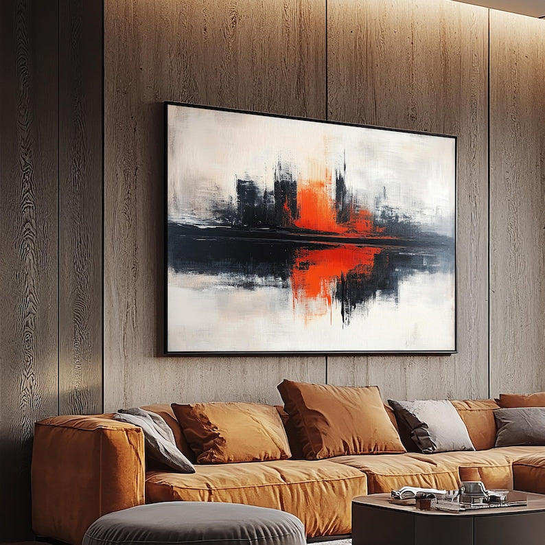 Fiery Reflection Canvas Painting