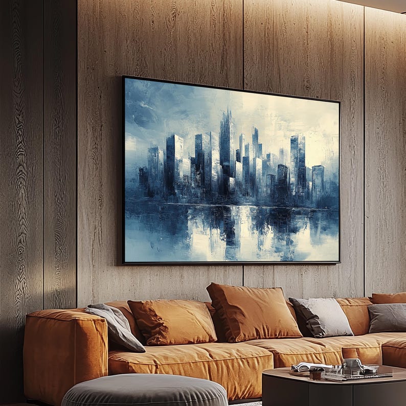 Blue Reflections Canvas Painting