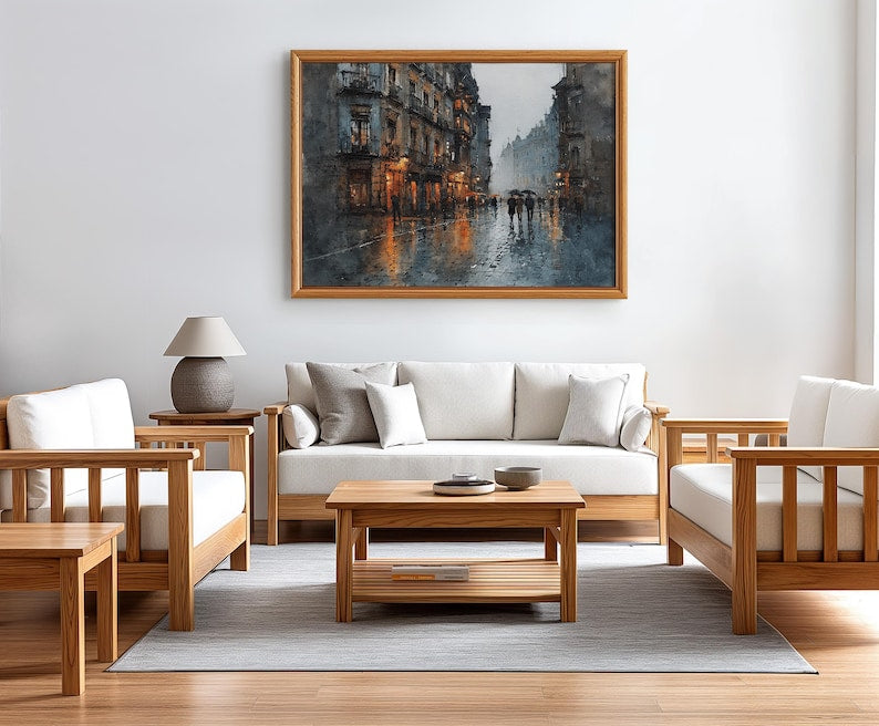 Rainy Street Canvas Painting