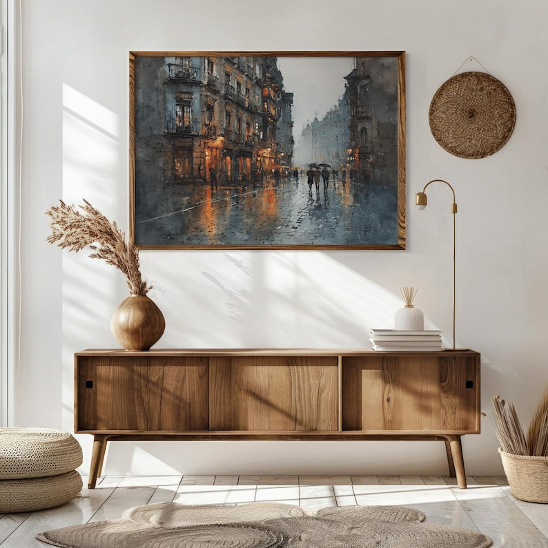 Rainy Street Canvas Painting