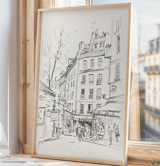 Paris Street Sketch Canvas Painting