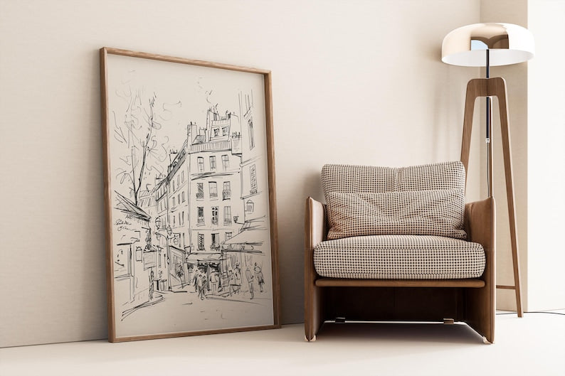 Paris Street Sketch Canvas Painting