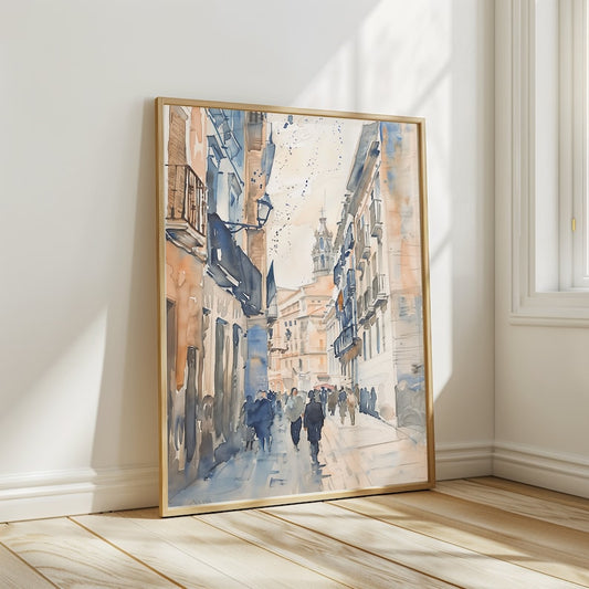 Sunlit Street Canvas Painting