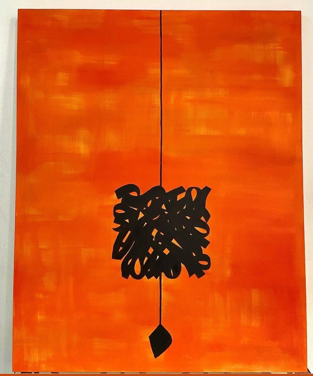 Orange Calligraphy Canvas Art