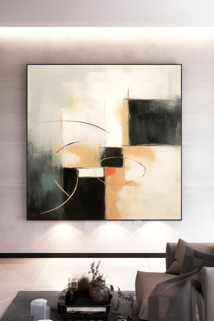 Minimalist Geometric Canvas Painting