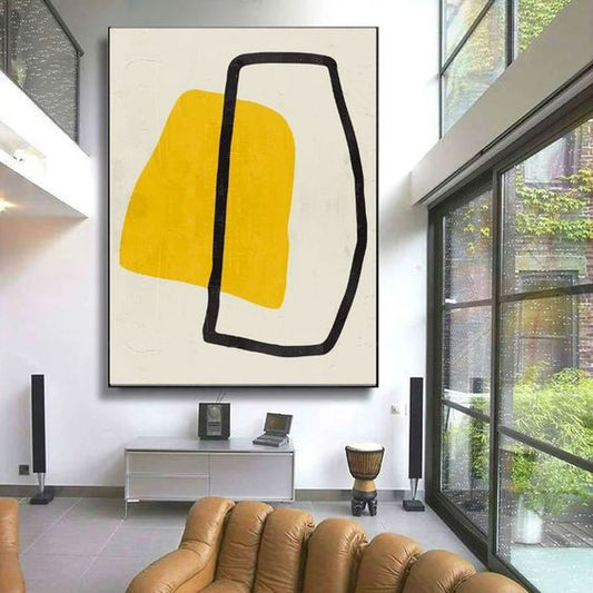Yellow and Black Canvas Art